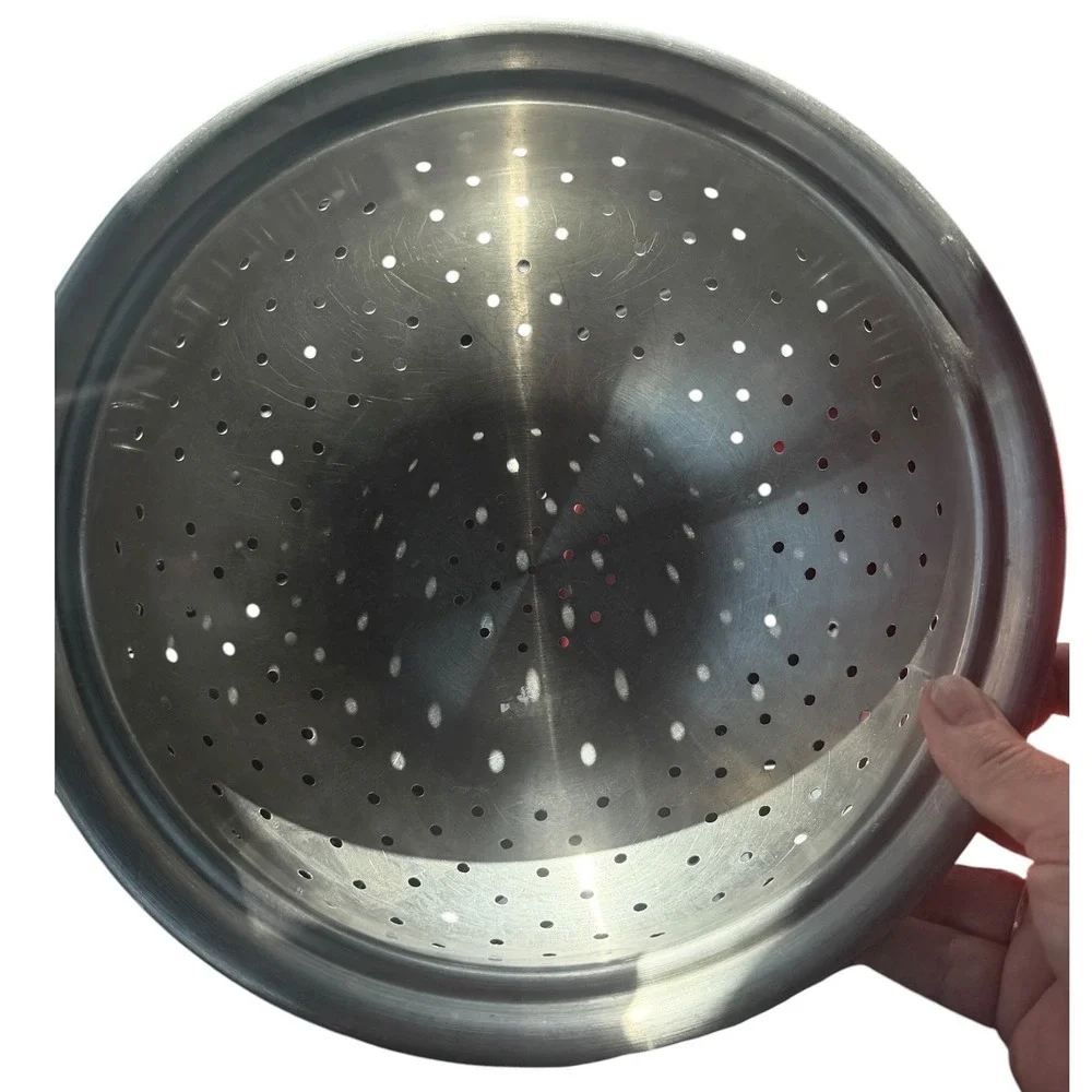 Vintage EKCO Flint Stainless Steel Footed Colander Strainer Made in USA Classic